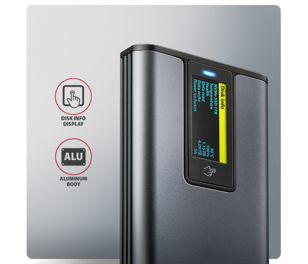 Axagon EEM2-SD2 USB-C 10Gbps - M.2 NVMe & SATA SSD bezśrubowa, ekra - 1485447 - zdjęcie 6